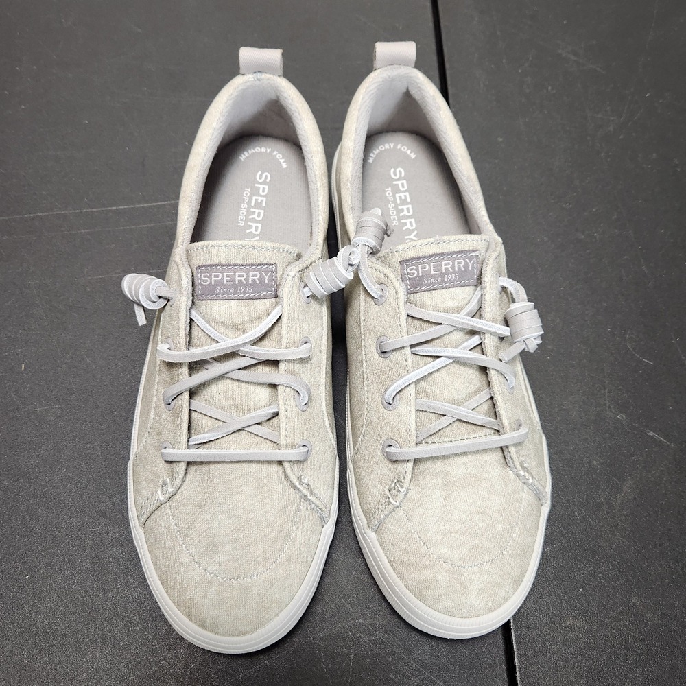 Sperry‎ Women's Top Slider Memory Foam Grey Sts87797  Sz 8 Shoe Walking Tie